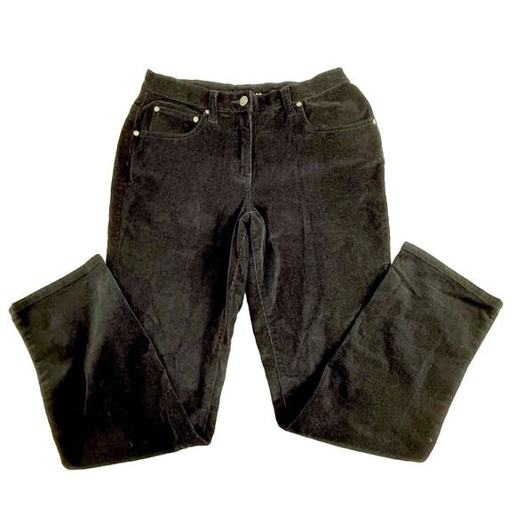 L.A. Blues Denim - LA Blues Womens Corduroy Pants Vintage Cords 8 Black Fairy Grunge Goth Witchy